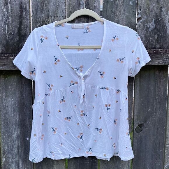Altar’d State Embroidered Floral Babydoll Top | S - Picture 1 of 3